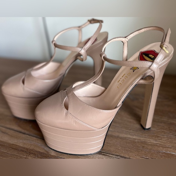 Gucci leather platform pumps - size 8 1/2 - Picture 5 of 11